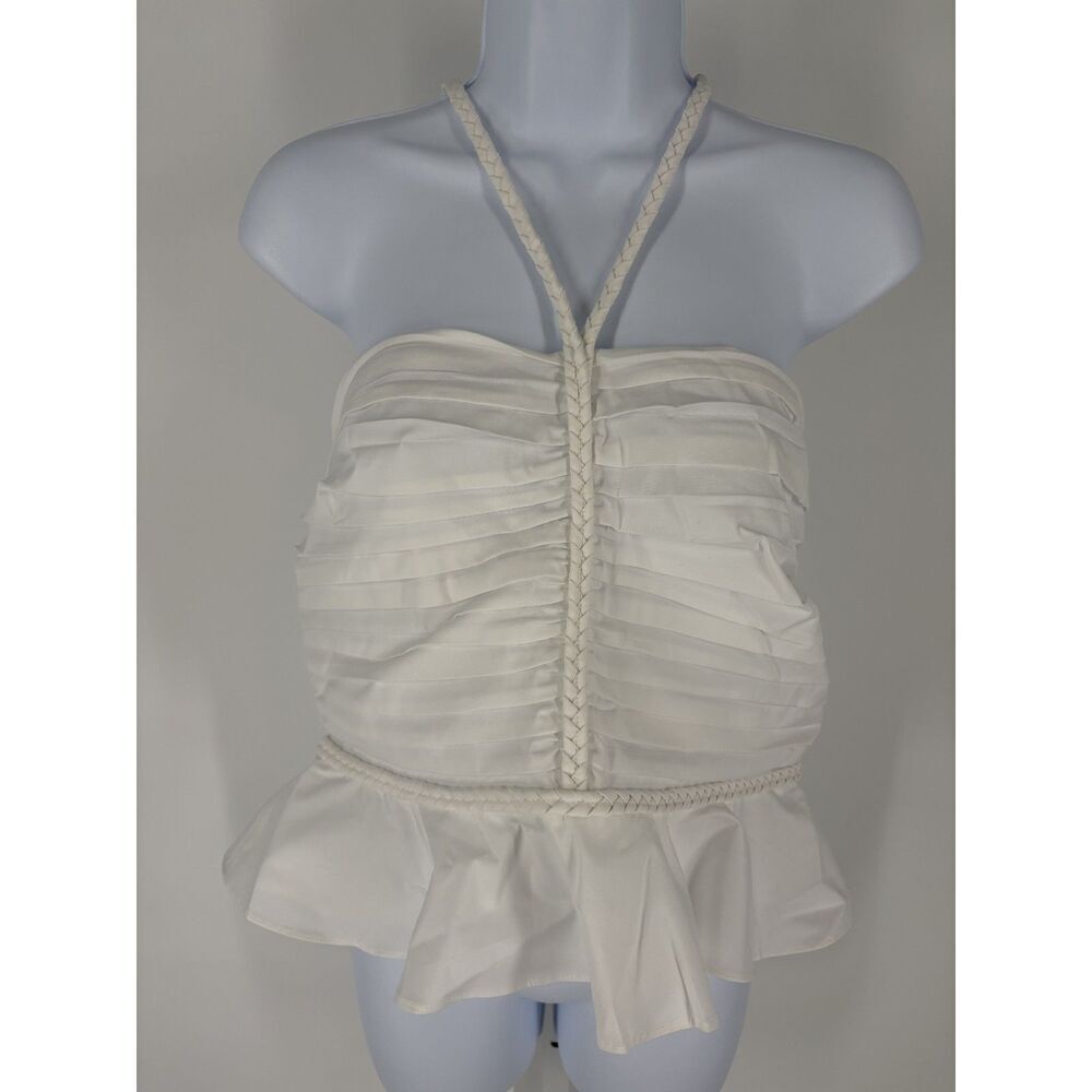 VERONICA BEARD stretch-cotton poplin halterneck crop top - Picture 3 of 7